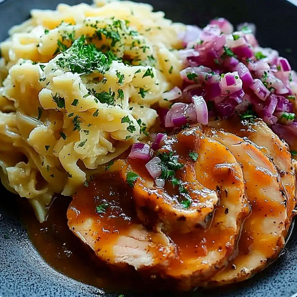 Aromatyczne plastry pierś z indyka w sosie z domowym puree ziemniaczanym – Schritt 2