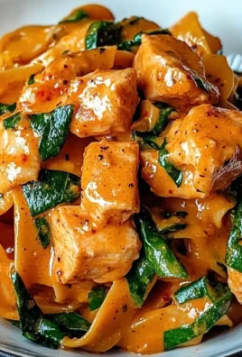 Pyszny makaron z kurczakiem i szpinakiem w aromatycznym sosie curry