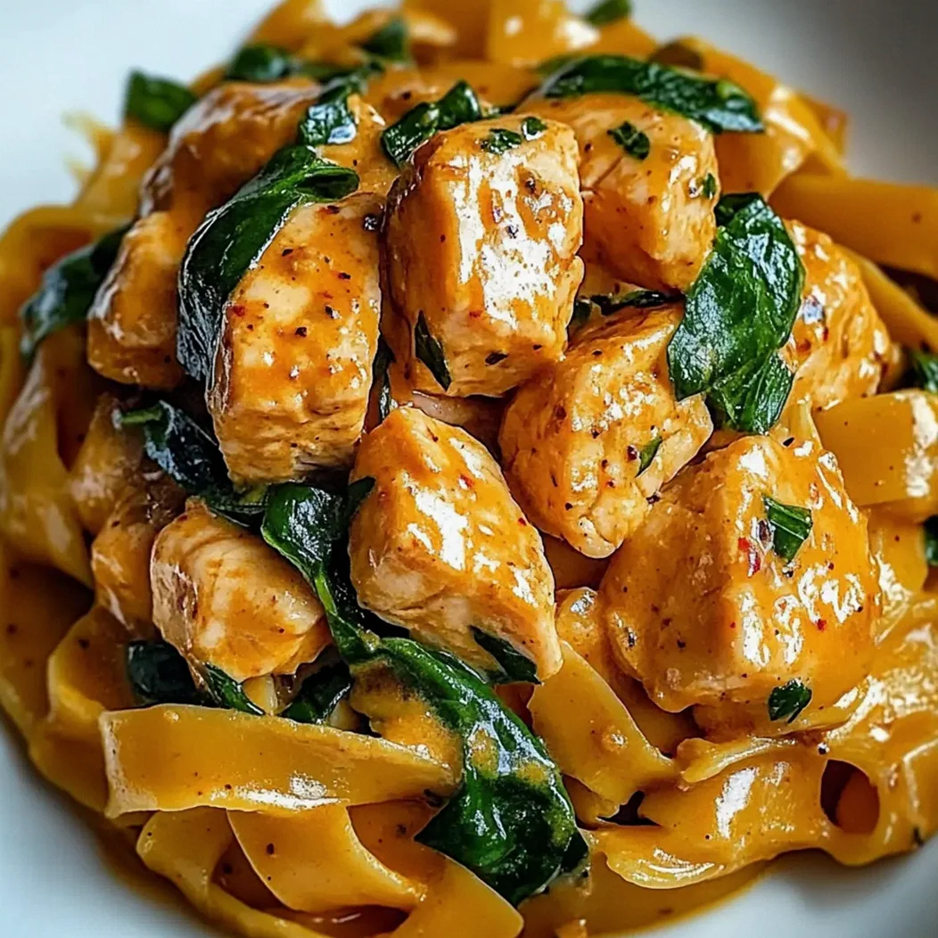 Pyszny makaron z kurczakiem i szpinakiem w aromatycznym sosie curry – Schritt 1